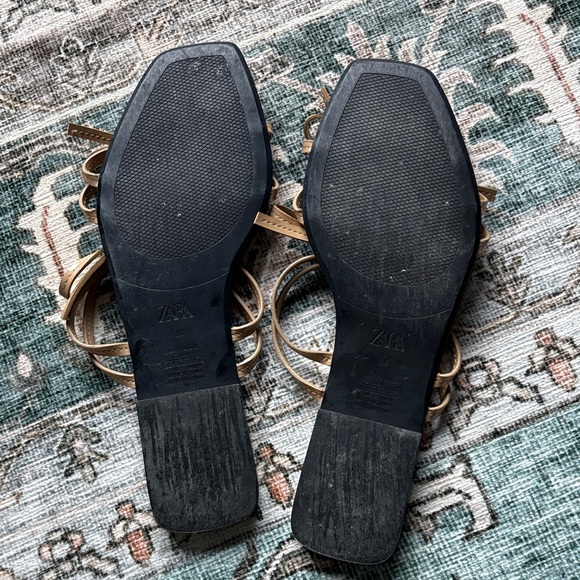 Zara Brown Strappy Sandals - Picture 2 of 2